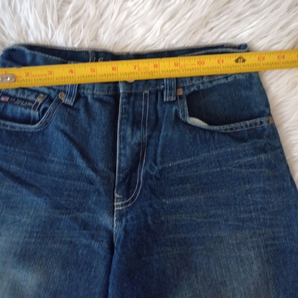 US Polo Boys Blue Bermuda Denim Shorts Sz 14 - Picture 3 of 12
